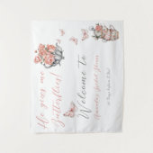 Hij geeft me Butterflies Tea Floral Shower Backdro Wandkleed (Voorkant)