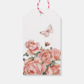 Hij geeft me Butterflies Tea Floral Shower Favor Cadeaulabel (Achterkant)