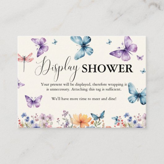 Hij geeft me Butterflies vrijgezellenfeest DIsplay Informatiekaartje (Voorkant)