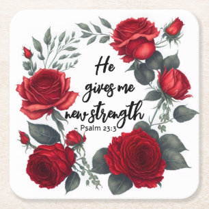 Hij geeft me nieuwe kracht kartonnen onderzetters