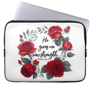 Hij geeft me nieuwe kracht laptop sleeve