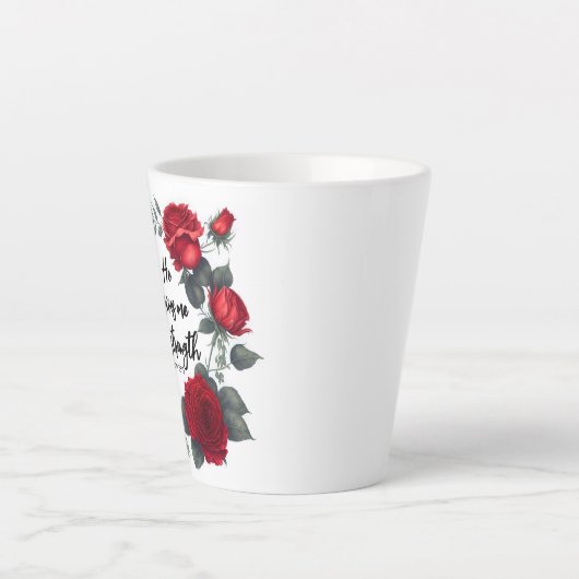 Hij geeft me nieuwe kracht latte mok (Voorkant)