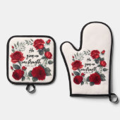 Hij geeft me nieuwe kracht ovenwant & pannenlap set (Voorkant)