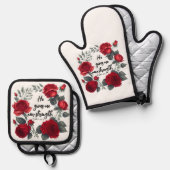 Hij geeft me nieuwe kracht ovenwant & pannenlap set (Voorkant / Achterkant)