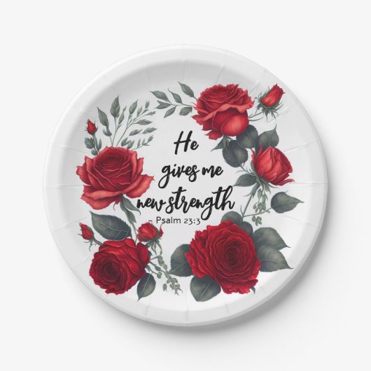 Hij geeft me nieuwe kracht papieren bordje (Voorkant)