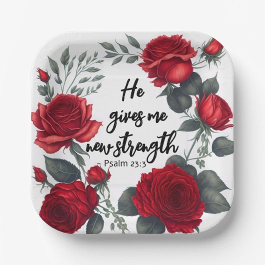 Hij geeft me nieuwe kracht papieren bordje (Voorkant)