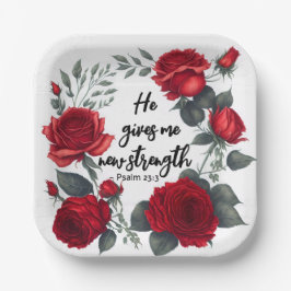 Hij geeft me nieuwe kracht papieren bordje