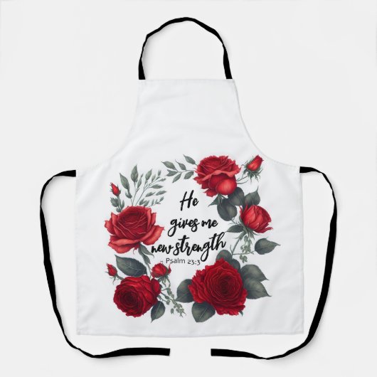 Hij geeft me nieuwe kracht schort (Voorkant)