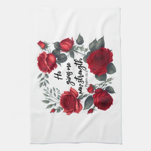 Hij geeft me nieuwe kracht theedoek (Verticaal)