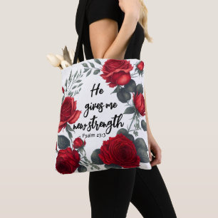 Hij geeft me nieuwe kracht tote bag