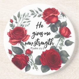 Hij geeft me nieuwe kracht zandsteen onderzetter