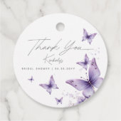 Hij geeft me Paarse vlinders Vrijgezellenfeest Bedankjes Labels (Achterkant)