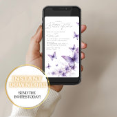 Hij geeft me Paarse vlinders Vrijgezellenfeest Kaart