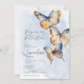 Hij geeft me vlinders blauw Vrijgezellenfeest Kaart (Voorkant)