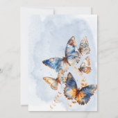 Hij geeft me vlinders blauw Vrijgezellenfeest Kaart (Achterkant)