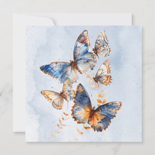 Hij geeft me vlinders blauw Vrijgezellenfeest Kaart (Achterkant)