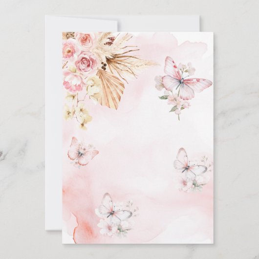 Hij geeft me vlinders Boho Vrijgezellenfeest Kaart (Achterkant)