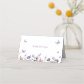 Hij Geeft Me Vlinders Bruidsbruiloft met Bloemen Plaatskaartje (Voorkant)