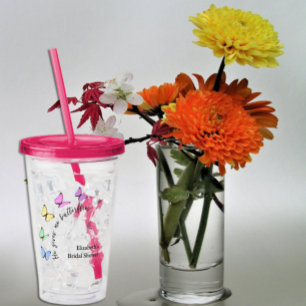 Hij Geeft Me Vlinders Bruidsfeest Acryl Drinkbeker
