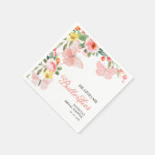 Hij Geeft Me Vlinders Bruidsfeest Bloemen Servet (Hoek)