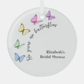 Hij Geeft Me Vlinders Bruidsfeest Glas Ornament (Voorkant)