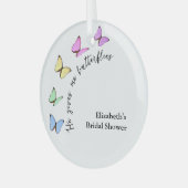 Hij Geeft Me Vlinders Bruidsfeest Glas Ornament (Voorkant links)
