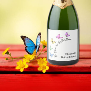 Hij Geeft Me Vlinders Bruidsfeest Sparkling Wijnetiket
