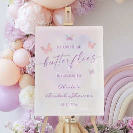 Hij Geeft Me Vlinders Bruidsfeest Verwelkoming Acryl Bord
