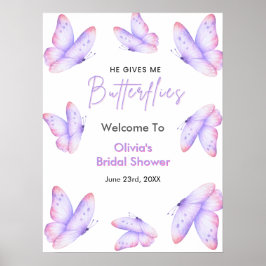 Hij Geeft Me Vlinders Bruidsfeest Verwelkoming  Poster