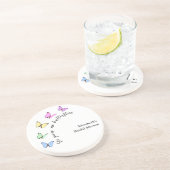 Hij Geeft Me Vlinders Bruidsfeest Zandsteen Onderzetter (Zijkant)