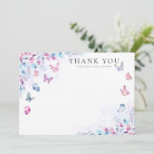Hij Geeft Me Vlinders Bruidsjurk Feest Bedankkaart (Staand voorkant)