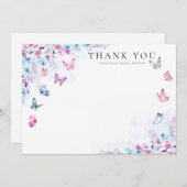 Hij Geeft Me Vlinders Bruidsjurk Feest Bedankkaart (Voorkant / Achterkant)