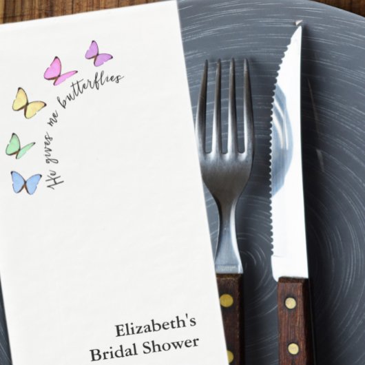 Hij Geeft Me Vlinders Bruidsuitnodiging Servet