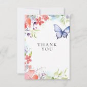Hij Geeft Me Vlinders Bruiloft Feest Bedankkaart (Voorkant)