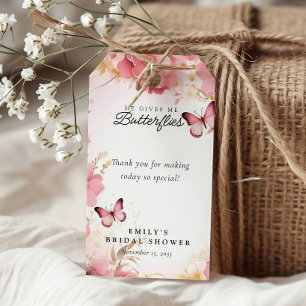 Hij Geeft Me Vlinders Bruiloft Feest Cadeaulabel
