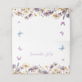 Hij Geeft Me Vlinders Bruiloft met Bloemen Plaatskaartje (Buitenkant ongevouwen)