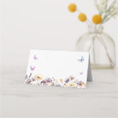 Hij Geeft Me Vlinders Bruiloft met Bloemen Plaatskaartje (Achterkant)