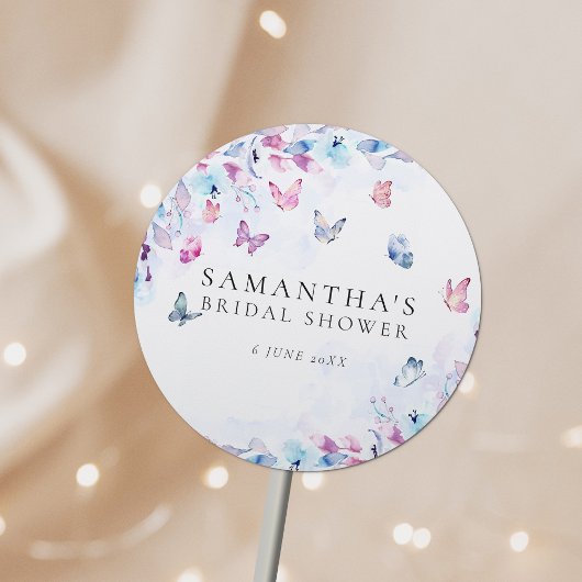 Hij Geeft Me Vlinders Bruiloftsfeest Ronde Sticker
