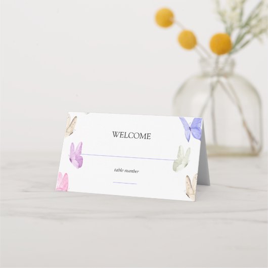 Hij geeft me vlinders minimalistisch Vrijgezellenf Plaatskaartje (Voorkant)