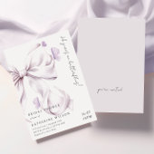 Hij geeft me vlinders Paarse strik Vrijgezellenfee Kaart