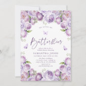 Hij geeft me vlinders Paarse Vrijgezellenfeest Kaart (Voorkant)