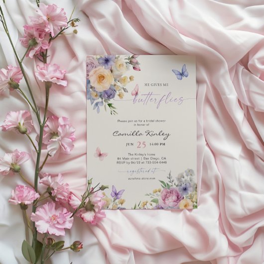 Hij geeft me vlinders pastel Vrijgezellenfeest Kaart