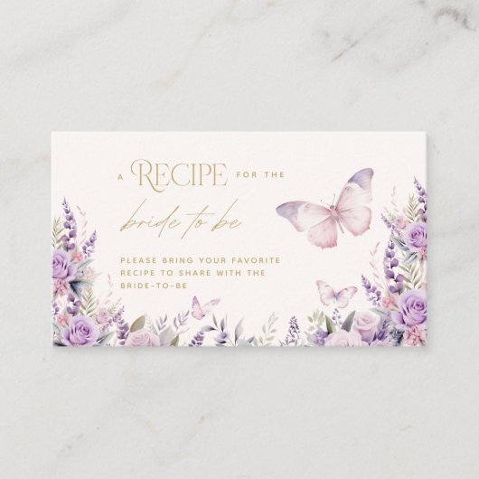 Hij geeft me vlinders recept Vrijgezellenfeest Informatiekaartje (Voorkant)