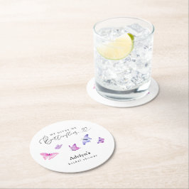 Hij geeft me vlinders ronde kartonnen onderzetter