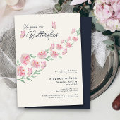 Hij geeft me vlinders roze bloemig Vrijgezellenfee Kaart