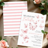 Hij geeft me vlinders roze blos Vrijgezellenfeest Kaart