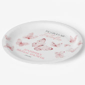 Hij Geeft Me Vlinders Roze Blush Bruidsmeisjesfees Papieren Bordje (Gekanteld)