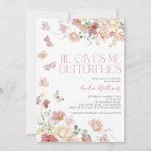 Hij geeft me vlinders roze Vrijgezellenfeest Kaart (Voorkant)