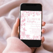 Hij geeft me vlinders roze  Vrijgezellenfeest Kaart