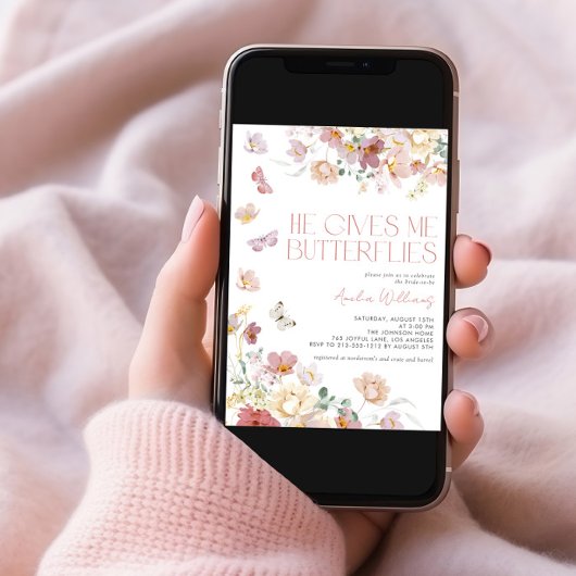 Hij geeft me vlinders roze Vrijgezellenfeest Kaart